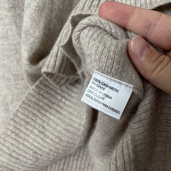 Antonio Melani Turtleneck Sweater Women Medium Cashmere Tan Oversized Luxury - Picture 3 of 7